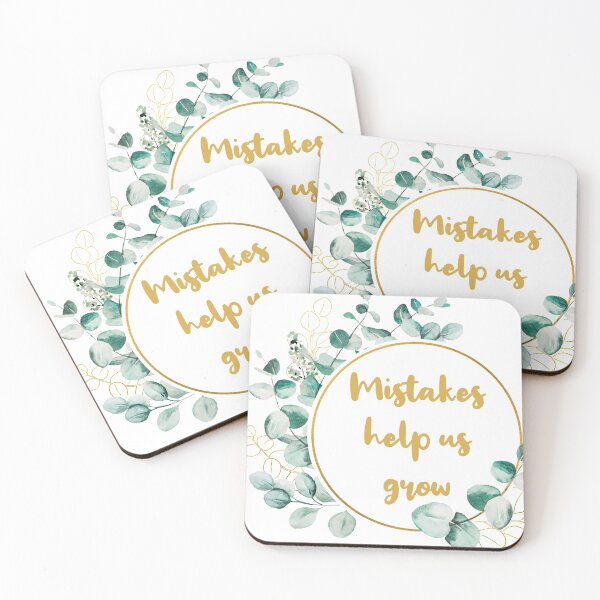 Item preview, Mistakes help us grow aesthetic bronze gold typography with winter green leaves detail designed and sold by Deegital18.