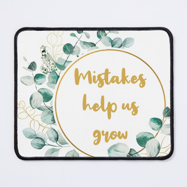 Item preview, Mistakes help us grow aesthetic bronze gold typography with winter green leaves detail designed and sold by Deegital18.