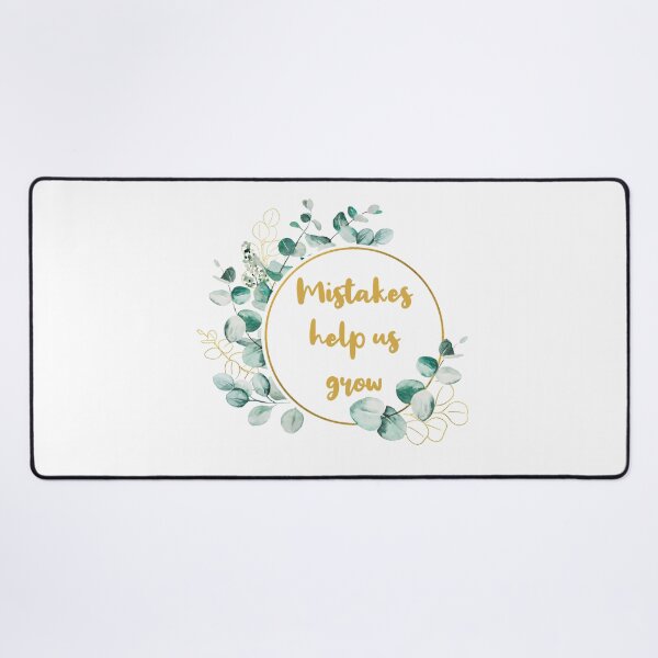 Item preview, Mistakes help us grow aesthetic bronze gold typography with winter green leaves detail designed and sold by Deegital18.