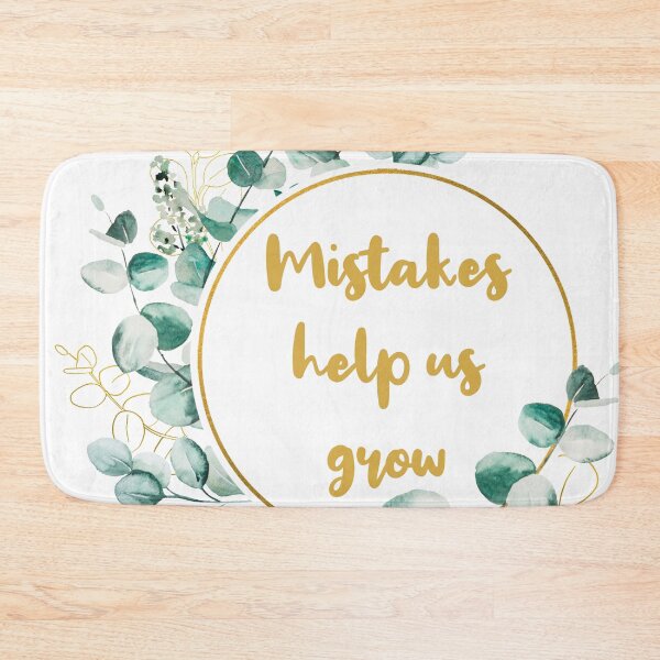 Item preview, Mistakes help us grow aesthetic bronze gold typography with winter green leaves detail designed and sold by Deegital18.