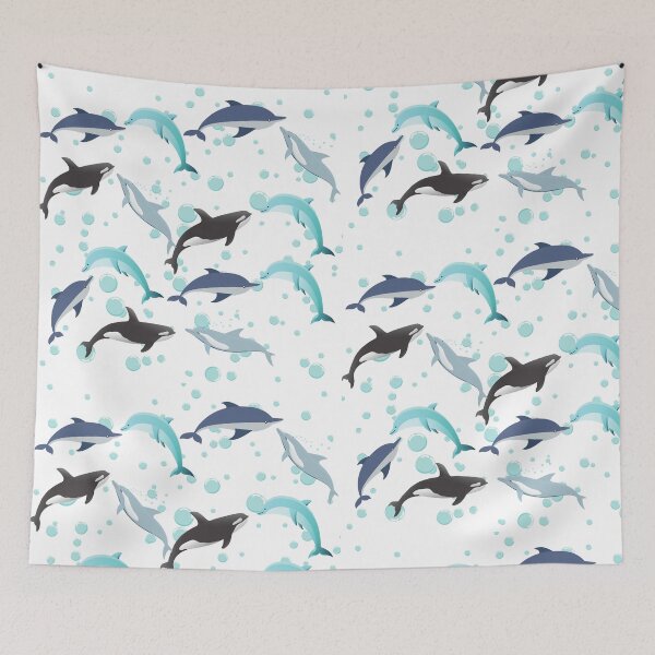 Item preview, dolphins pattern designed and sold by Teepety Shop.