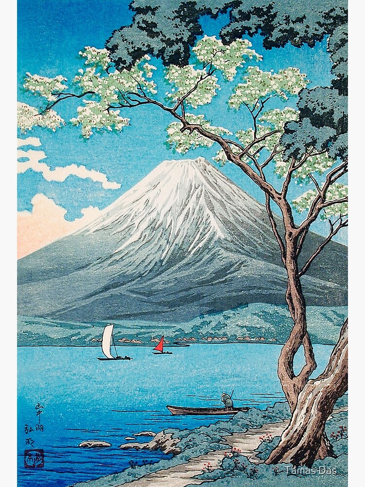 Estampes japonaises du mont Fuji du lac Yamanaka | Carte de vœux