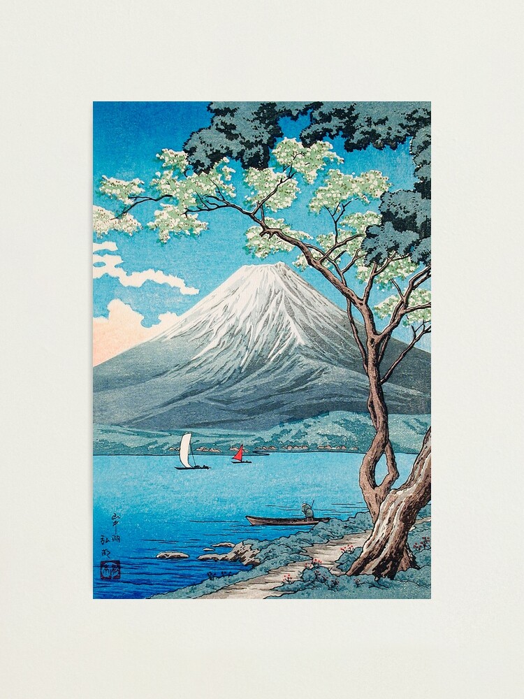 Impression photo for Sale avec l'œuvre « Estampes japonaises du mont Fuji  du lac Yamanaka » de l'artiste Tamas Das