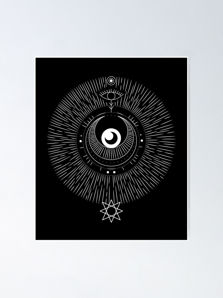 Poster for Sale mit | Sonne von & EarthArtDesigns Strichzeichnung Mond Redbubble \