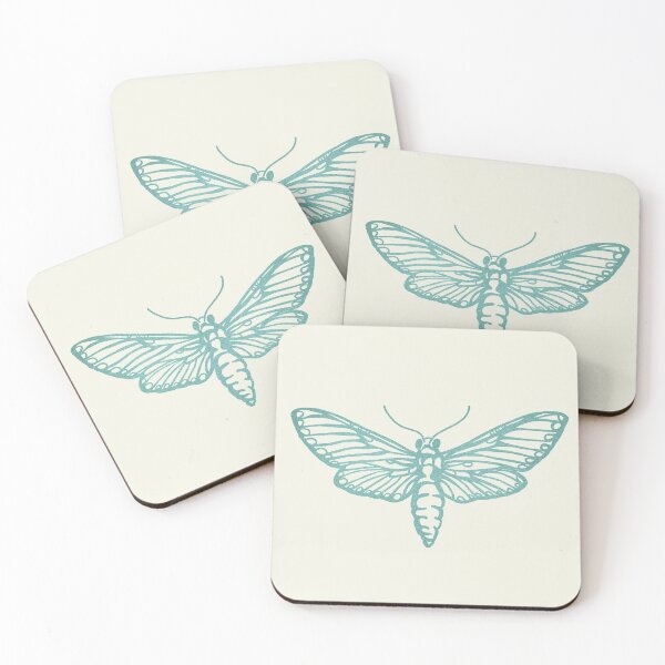 Item preview, Teal Moth Line Art designed and sold by CuriousBloom.