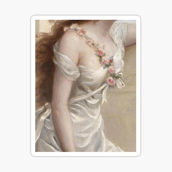 Item preview, Woman With Flowers on her Dress Renaissance Painting  designed and sold by Bellathewilde.