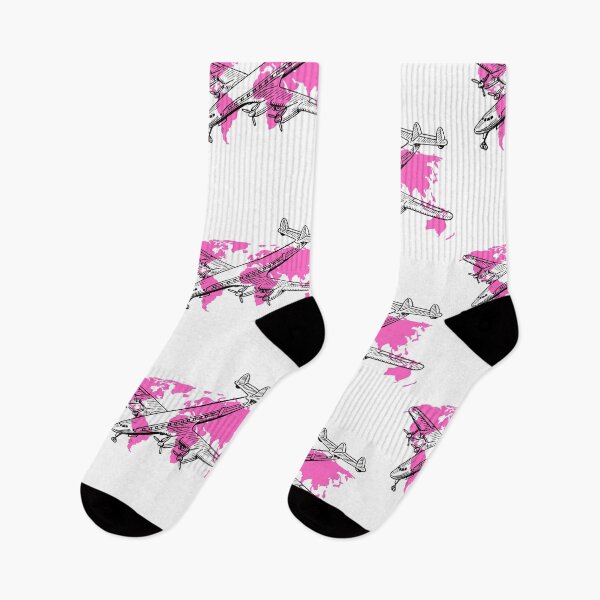 Item preview, Travel-airplane on pink map designed and sold by Cata-mcd.