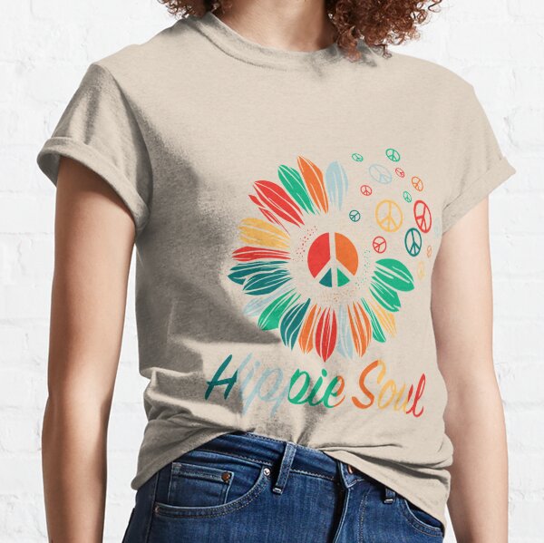 Hippie Gift Hippie Sunflower Gift Shirt Ts09 Hippie Soul Shirt Hippie Rainbow Shirt Hippie Unisex Shirt Hippie Vintage Shirt