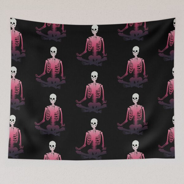 Item preview, Yogi Skeleton Yoga Meditation Pose Gradient designed and sold by AlasAHintStudio.
