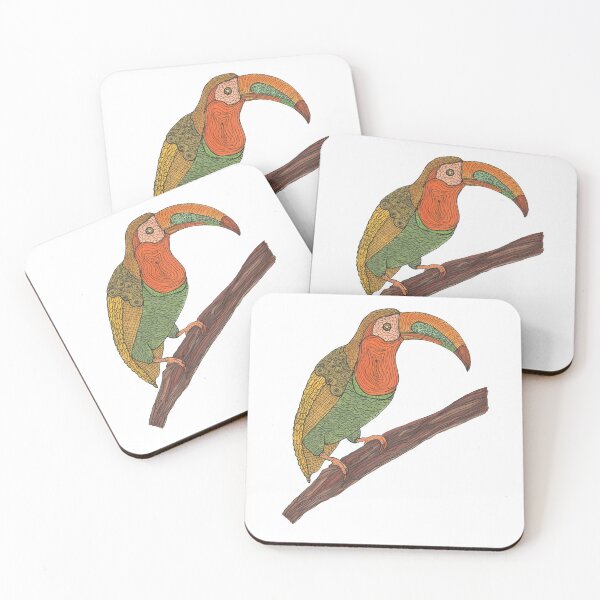 Item preview, Animal, bird, tucan, orange, green, brown, drawing, copic, BebiCervin designed and sold by BebiCervin.