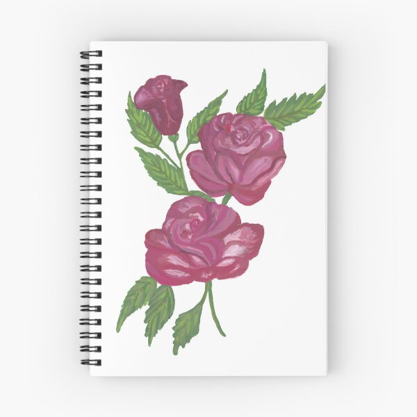 Item preview, Flora, roses, violet, dark red, gouche-acrylique, drawing, Bebicervin designed and sold by BebiCervin.