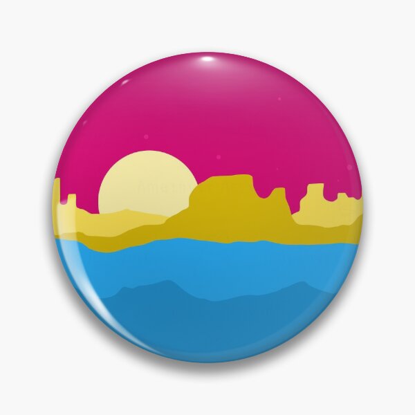 Item preview, Subtle Pansexual Pride Flag Desert Landscape designed and sold by AmethystArtwork.
