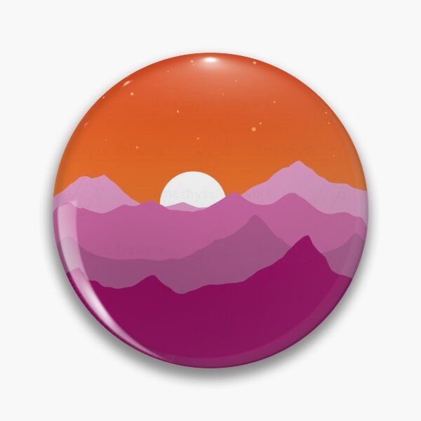 Item preview, Subtle Lesbian Pride Flag Mountain Landscape  designed and sold by AmethystArtwork.