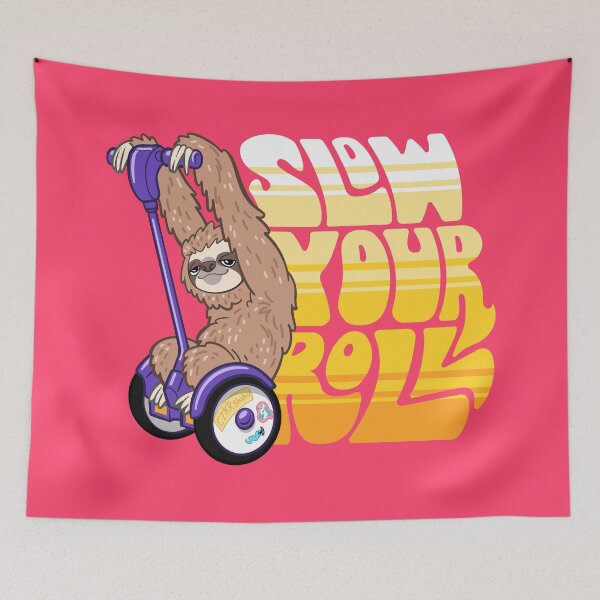 Item preview, Slow Your Roll ~ Sloth on a Hoverboard Scooter designed and sold by ctkrstudio.