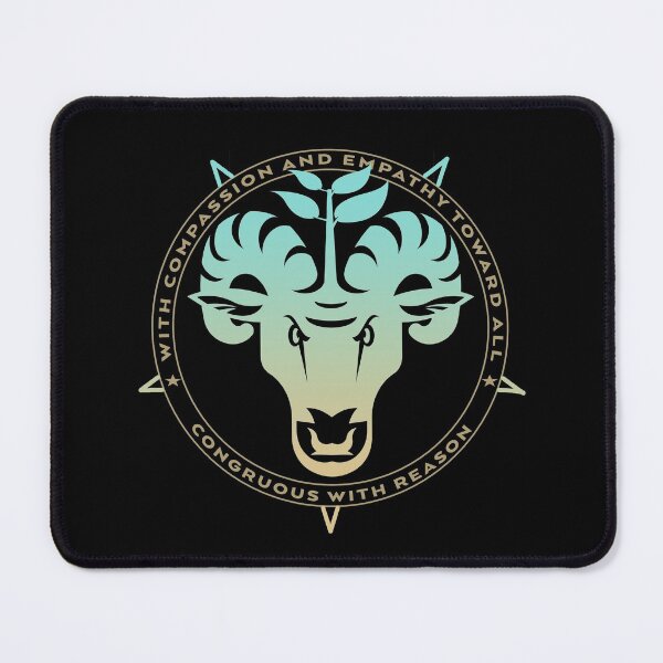 Item preview, With Empathy and Compassion toward All Congruous with Reason vegan vegetarian pentagram baphomet designed and sold by AlasAHintStudio.