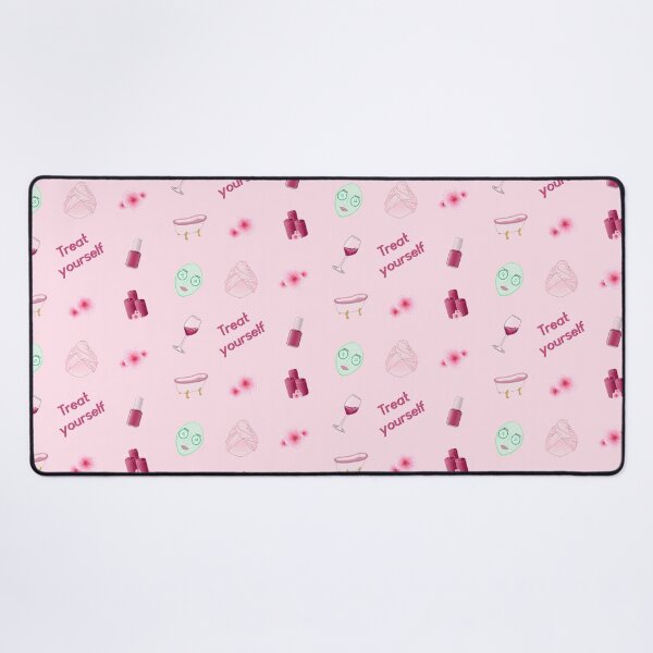 Item preview, Treat yourself pattern in pink hibiscus hair towel bath facemask nail polish scented candles red wine  designed and sold by Lemonshaaark.