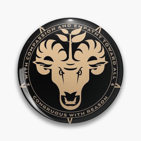Item preview, With Empathy and Compassion toward All Congruous with Reason vegan vegetarian pentagram baphomet designed and sold by AlasAHintStudio.