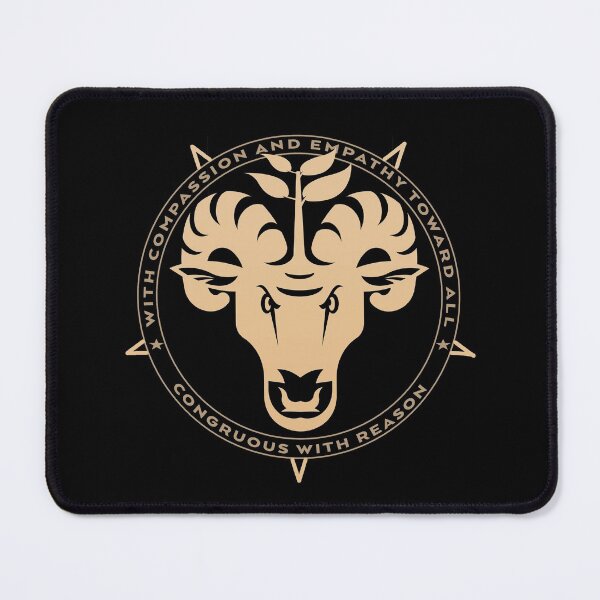 Item preview, With Empathy and Compassion toward All Congruous with Reason vegan vegetarian pentagram baphomet designed and sold by AlasAHintStudio.