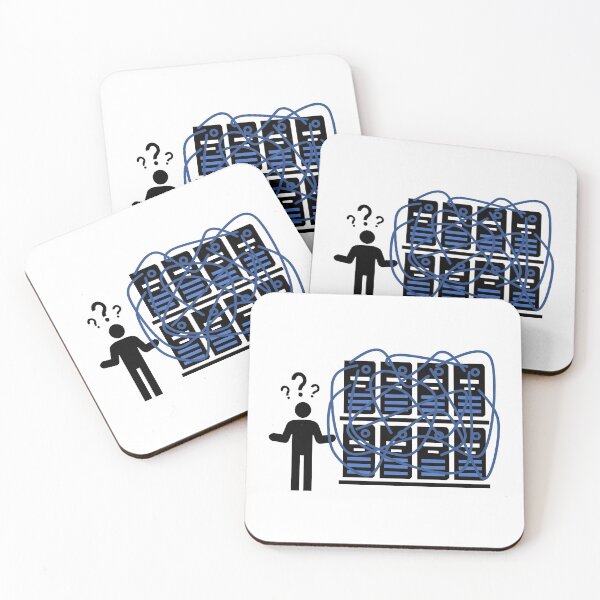 Item preview, Highly networked data center with a confused IT technician with no direction finder or plan. designed and sold by sopfanna.