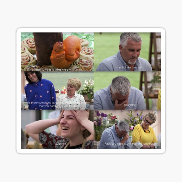 Artikel-Vorschau von Lustiges Schneckenbrot-Gespräch aus der großen britischen Backshow, designt und verkauft von TheBritishShop.