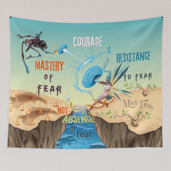 Item preview, Courage vs Fear. Motivational Quote with vivid, amazing Graphics. designed and sold by Kate - Gijomoti.