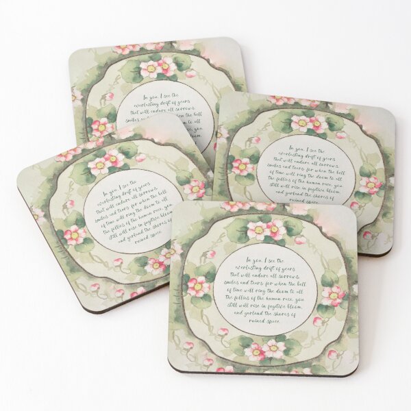 Item preview, Floral plate with poem designed and sold by leadwithart.