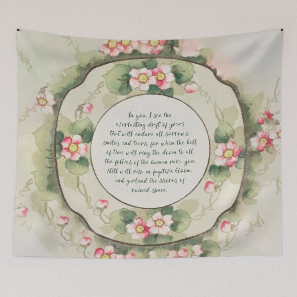 Item preview, Floral plate with poem designed and sold by leadwithart.