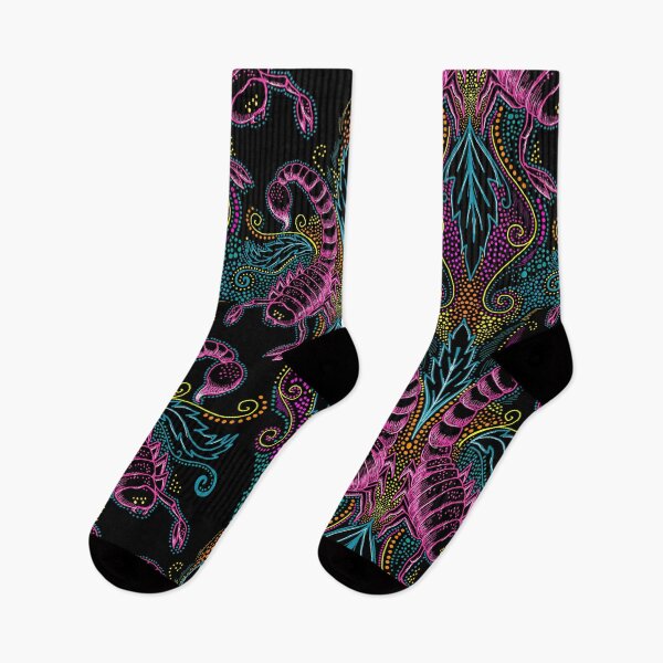 Item preview, scorpio scorpion neon damask designed and sold by beesocks.