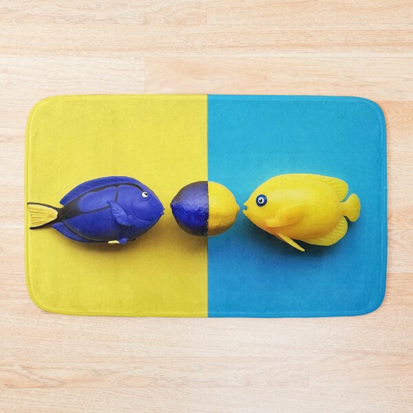 Item preview, Blue surgeon fish and yellow angel fish  designed and sold by orangerinka.