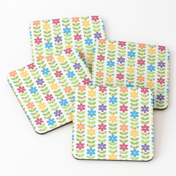 Item preview, Everyone is Welcome Here Rainbow Scandi Flower Vines designed and sold by KrisInStitches.