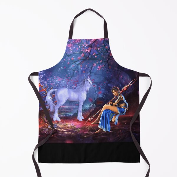 Item preview, Unicorn and sorceress in the fantasy forest designed and sold by brendanre.