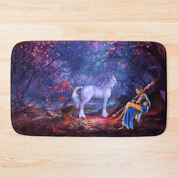 Item preview, Unicorn and sorceress in the fantasy forest designed and sold by brendanre.