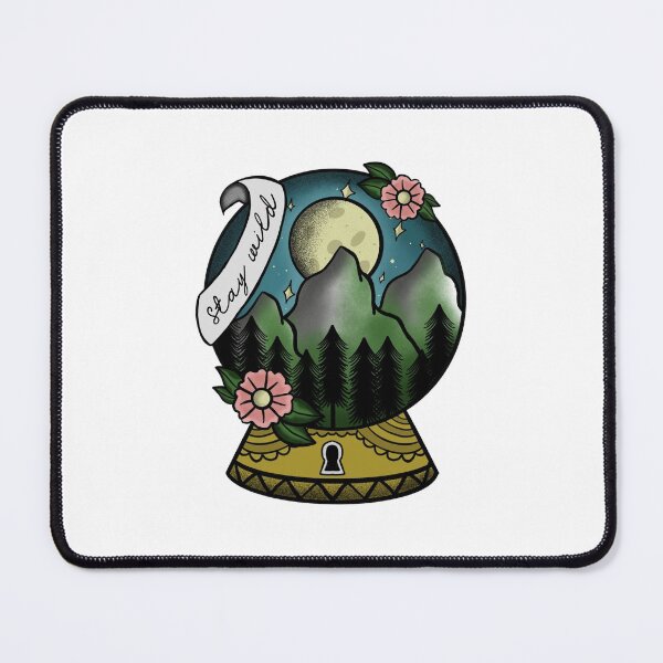 Item preview,  Stay wild mountains and moon crystal ball - traditional  tattoo designed and sold by morganbethdraws.