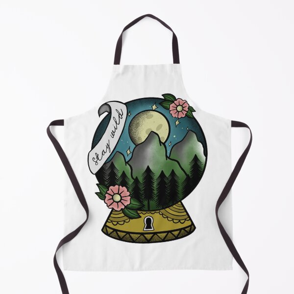 Item preview, Stay wild mountains and moon crystal ball - traditional tattoo designed and sold by morganbethdraws.