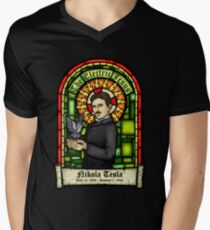 Tesla: The Electric Jesus Men's V-Neck T-Shirt