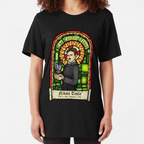 Tesla: The Electric Jesus Slim Fit T-Shirt