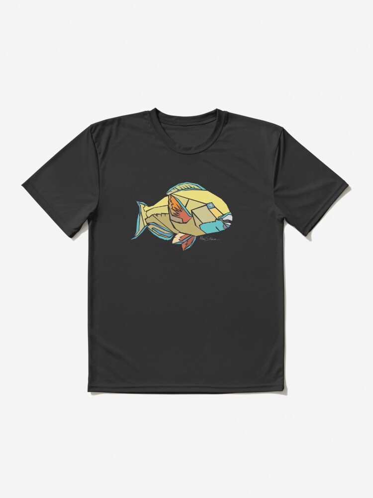 Active T-Shirt, Tropical Fish - parrot fish coral reef menagerie designed and sold by petloverswag