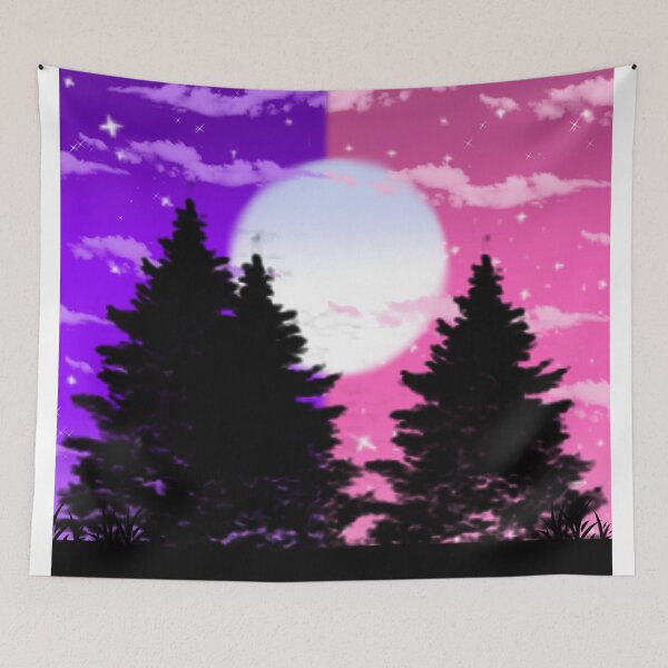 Item preview, Dual forestscape cloudy night designed and sold by LunaAngelRose.