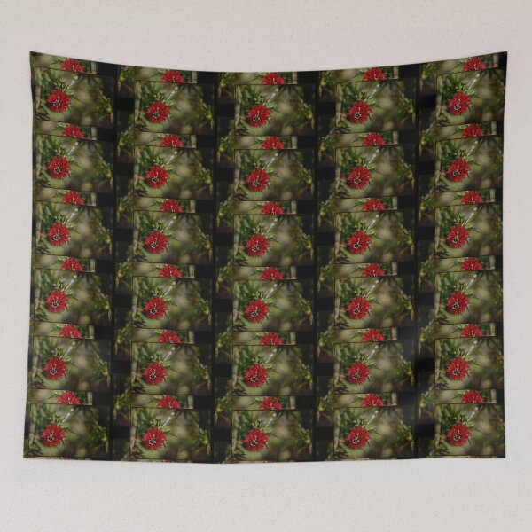 Item preview, Macro Shot of Bottlebrush Bloom on an artistic antique background with Border designed and sold by KbytesOfJax Outdoor and Nature.