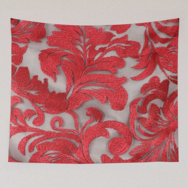 Item preview, Mesh Embroidery Red, Fabric designed and sold by Poetic4Passion.