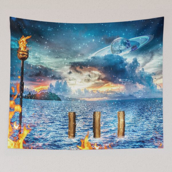 Item preview, 3 Posts on the Ocean Beach Tropical Island Landscape Castaway designed and sold by Jolly-Yosei.