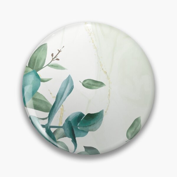 Item preview, Eucalyptus delicate green and teal leaves on golden marble texture designed and sold by MagicStrawberry.