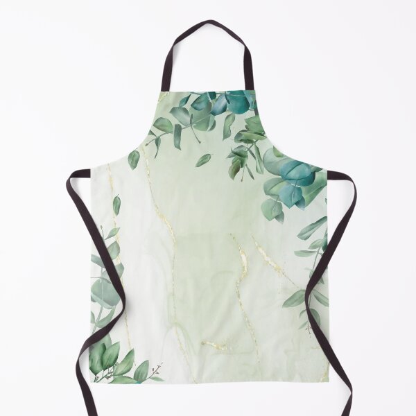 Item preview, Eucalyptus delicate green and teal leaves on golden marble texture designed and sold by MagicStrawberry.
