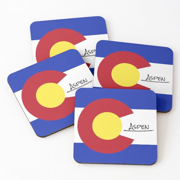Item preview, City of Aspen Colorado on colorado flag designed and sold by Davephotoswest.
