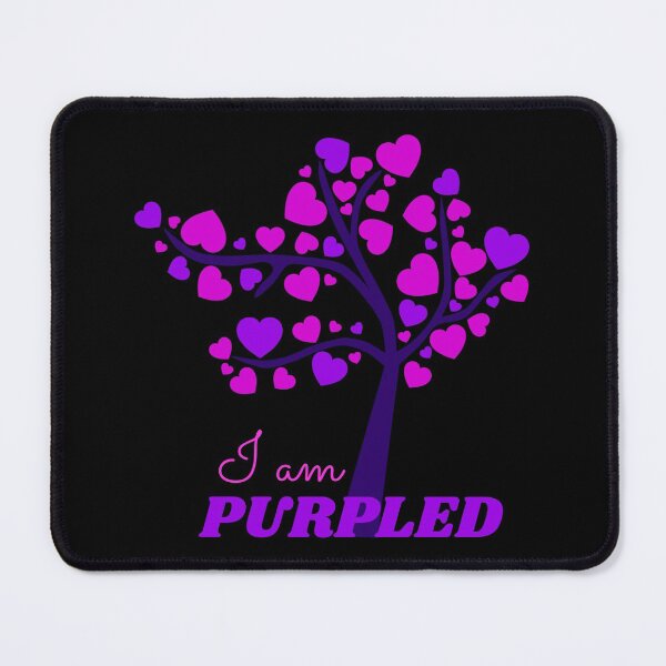 Item preview,  I Am Purpled Tree of Pink and Purple Hearts on Black Background designed and sold by HMadeArtSON.