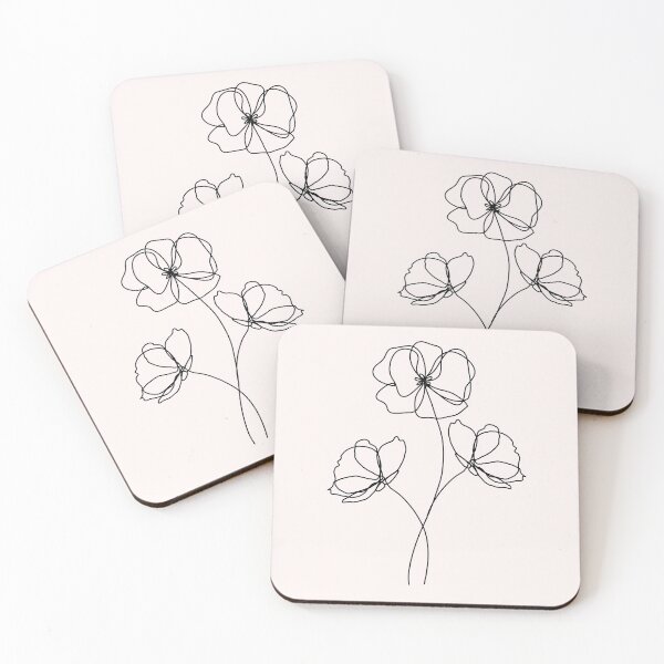Item preview, Poppies line art designed and sold by PeachyLitchi.