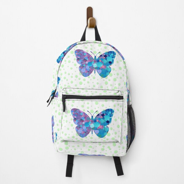 Item preview, Whimsical Blue Butterfly Artwork Mosaic Happy Art designed and sold by Sharon Cummings Art.