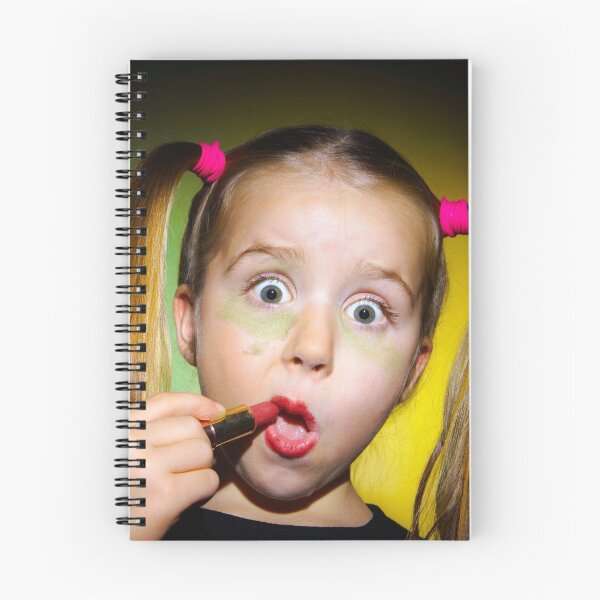Item preview, Funny little girl making make-up by herself, on colorful background designed and sold by Alexander Sorokopud.
