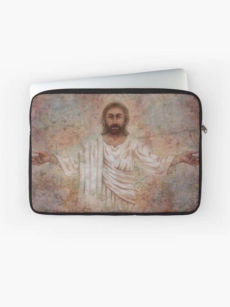 Thumbnail 1 of 2, Laptop Sleeve, The Resurrection and the Life designed and sold by aprilmoen.