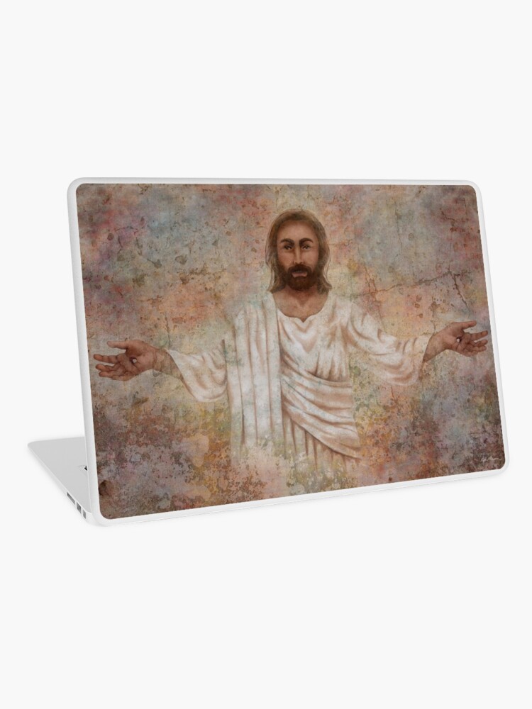 Thumbnail 1 of 2, Laptop Skin, The Resurrection and the Life designed and sold by aprilmoen.